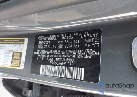 2025 Hyundai Elantra Se from USA, damaged, VIN KMHLL4DG2SU899311